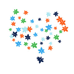 Festive Background with Colorful  flowers. Feminine Pattern for Postcard, Print, Banner or Poster. Small Pretty  flowers For Party Decoration, Wedding, Birthday or Anniversary Invitation. 