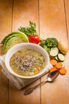 Soup Vegetable With Quinoa Mix