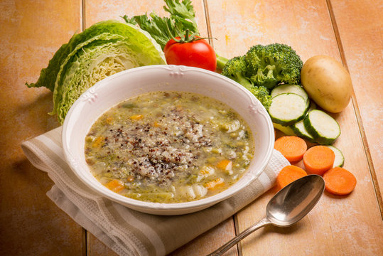 soup vegetable with quinoa mix