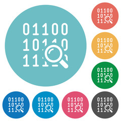 Fototapeta premium Code analysis flat round icons