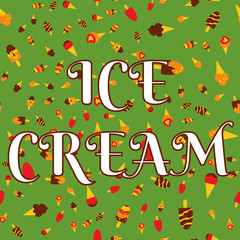 Ice-cream background seamless pattern