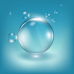 Water drops realistic illustration. Graphic concept for your design