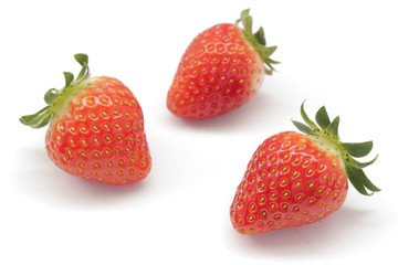 Japanese strawberry fruit isolated on white