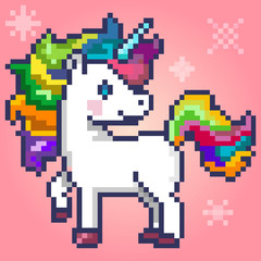 the magic unicorn, pixelart