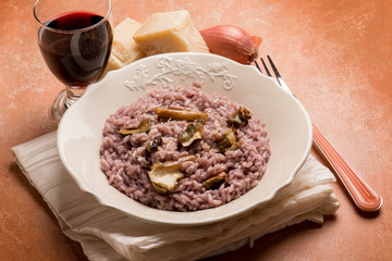 barolo risotto with parmesan cheese