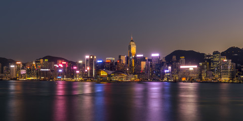 Victoria Harbor of Hong Kong at twilight