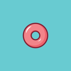 donuts food icon flat illustration full vector