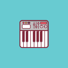 piano music icon flat illustration full vector