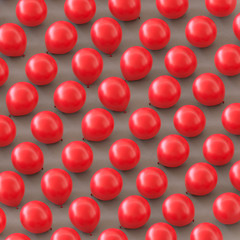 Isometric Red Balloons in a Tight Grid on a Simple Concrete Surface