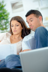 young couple is having financial problems