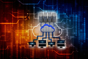 Fototapeta premium 3d rendering Computer network