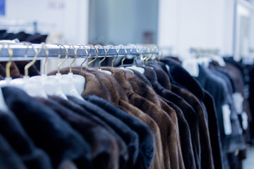 Fur coats on factory