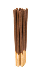 Biscuit sticks in chocolate isolated