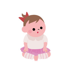 赤ちゃん　イラスト　おすわり