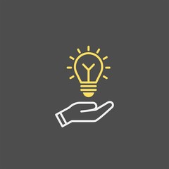 Bulb flat vector icon. Idea flat vector icon