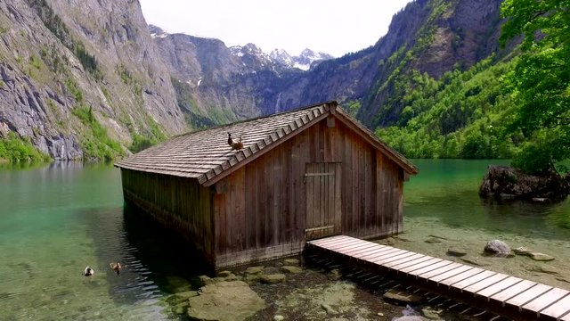 Stunning mountain lake Obersee in summer, Alps, Germany, Europe