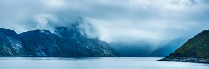 Fototapete Rund Norwegian fjord ,island Senja © Pavel Timofeev