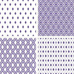 Set of seamless rhombus ultra violet backgrounds