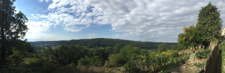 Aussicht auf die Hohenloher Landschaft von Langenburg