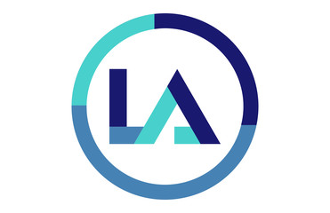 LA Global Circle Ribbon Letter Logo