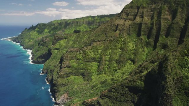 Kauai Hawaii Island Mountains Cliffs Ocean Coast