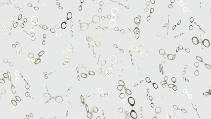 Numerous floating chrome Handcuffss on a Simple Light Background