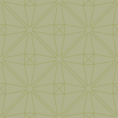 Olive green geometric print. Seamless pattern