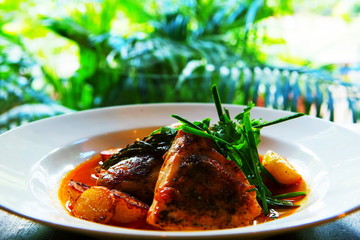 Lemon Basil Roast Chicken with Potatoes