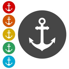 Vector anchor icon, Ship anchor or boat anchor flat icon 