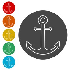 Vector anchor icon, Ship anchor or boat anchor flat icon 