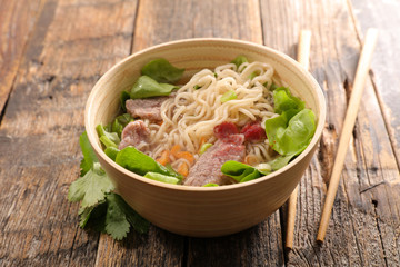 rice noodles soup with beef