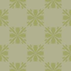 Olive green floral seamless pattern