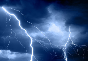 Summer storm bringing thunder, lightnings and rain