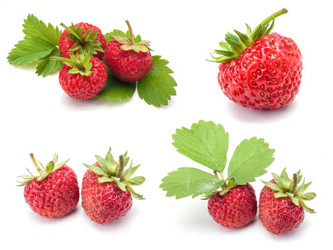 Set of strawberry images