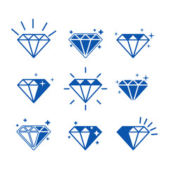 Blue Diamond in flat design