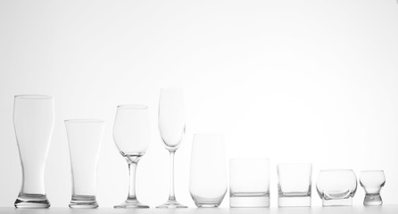 Empty wine glasses - black and white photo
