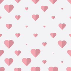 Heart Icon Background. Love Flat Symbols Pattern