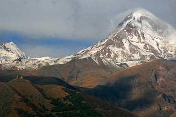Gergeti Trinity Church and Mount Kazbegi, Georgia
