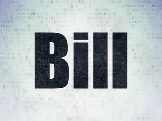Currency concept: Painted black word Bill on Digital Data Paper background