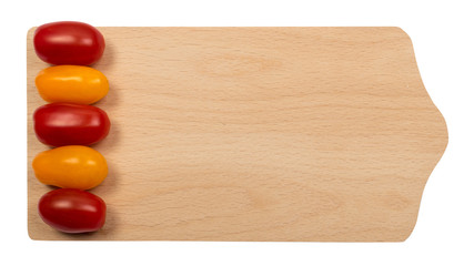Red and yellow whole tomatoes