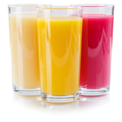 Saft Smoothie Smoothies im Glas Fruchtsaft Quadrat isoliert freigestellt Freisteller