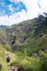 Obraz premium Cilaos, Ile de La Réunion, Rando de La Chapelle, Trek Réunion