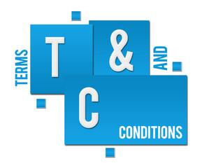 T And C - Terms And Conditions Blue Squares Text 