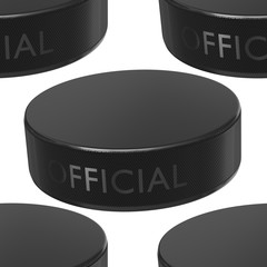 Seamlessly Tiling Background of black Hockey Pucks
