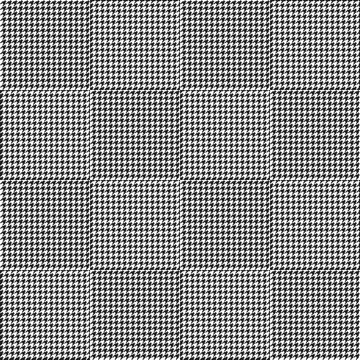 Black and white houndstooth seamless plaid pattern