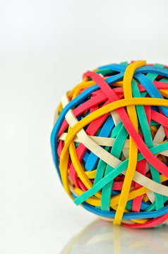 Ball Of Elastic Bands Isolated
