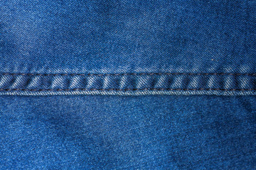 Blue denim jean with seam texture and background