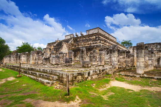 The Temple of Thousand Warriors in Chichen Itza, Mexico