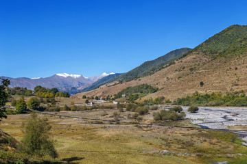 Landscape with mountains in Georgia