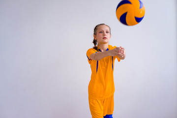 Girl playing volleyball